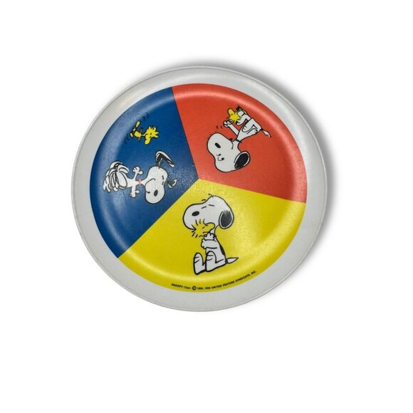 Peanuts Snoopy Woodstock Melamine Plate Bowl Set 1965 Vintage - Picture 2 of 7